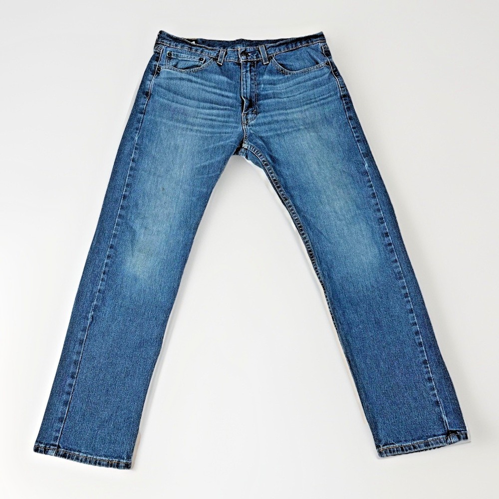 Levi's 505‎ Regular Fit Jeans Mens 34x30 Blue Medium Wash Straight Leg Denim